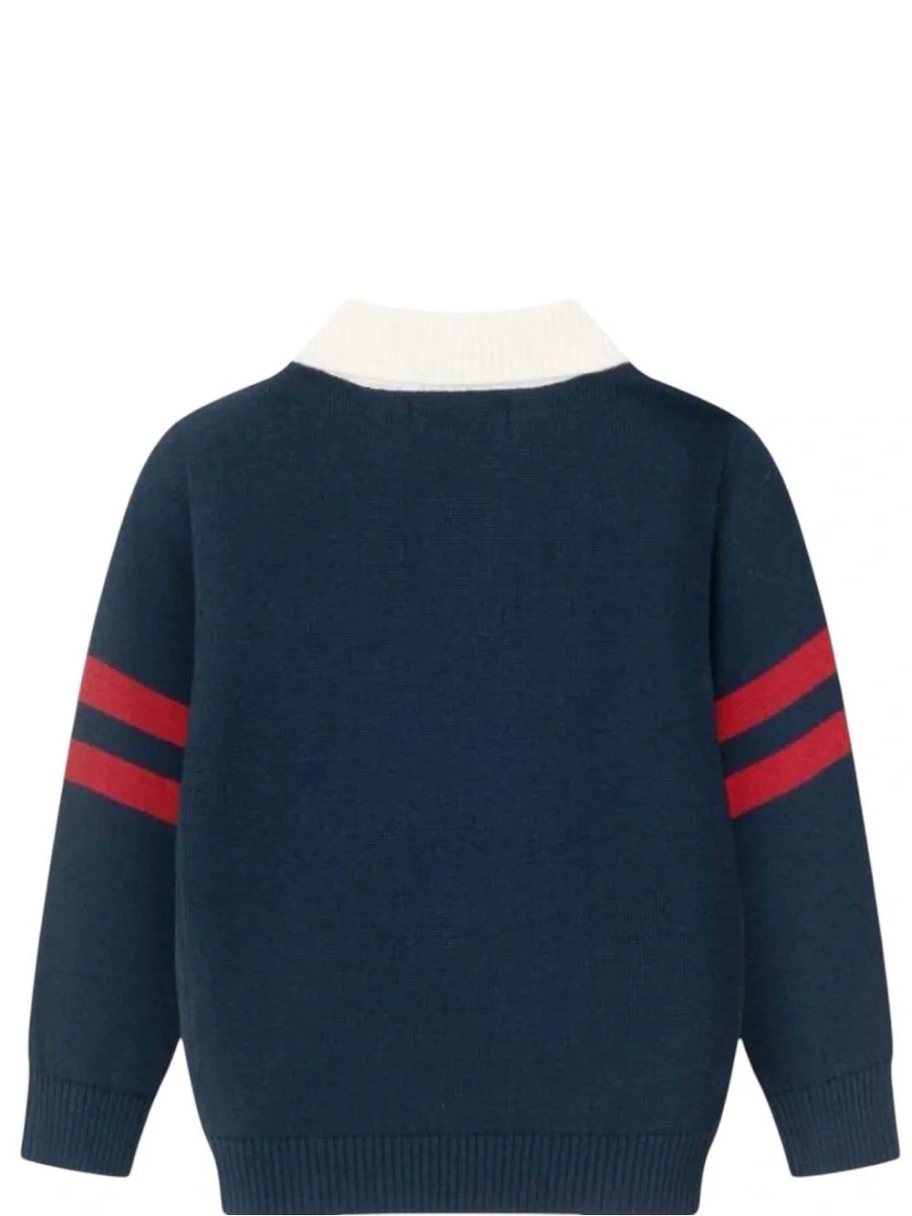 ANDY & EVAN Infant 2-Piece Collared Sweater & Hybrid Pant, Navy & Cognac 9-12M
